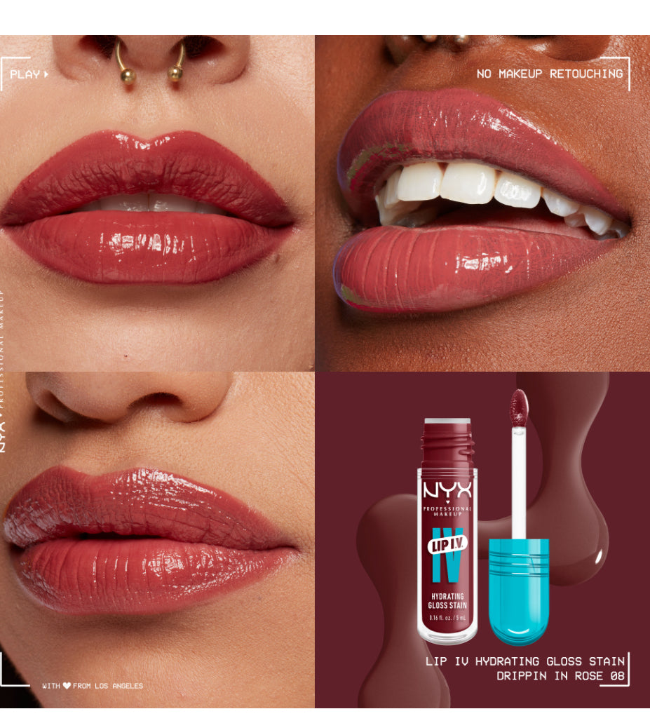 LIP I.V. HYDRATING LIP GLOSS STAIN drippin in rose