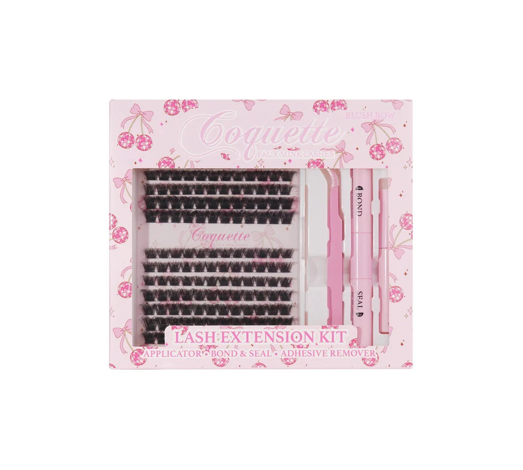 BLUSH BOW Faux Mink Lash Cluster kit