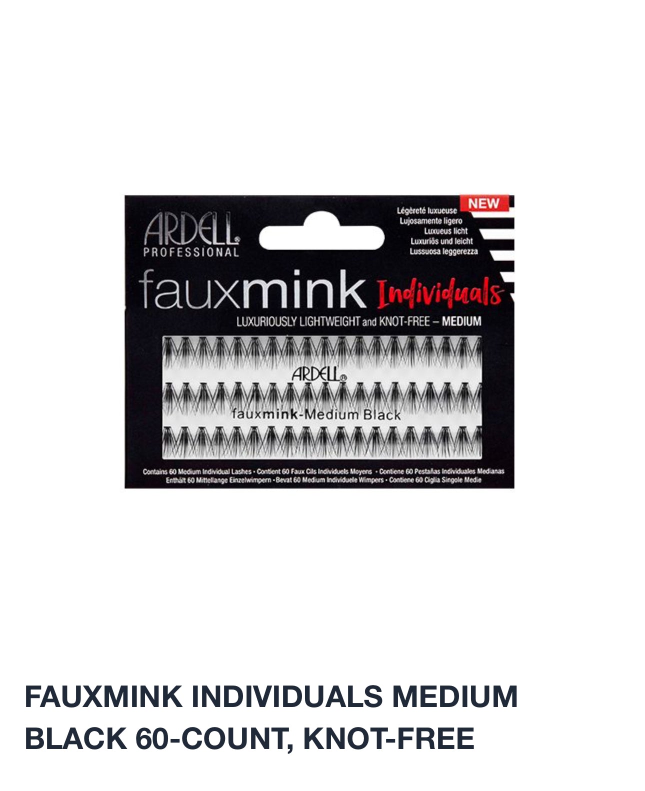 FAUXMINK INDIVIDUALS MEDIUM BLACK 60-COUNT, KNOT-FREE ardell