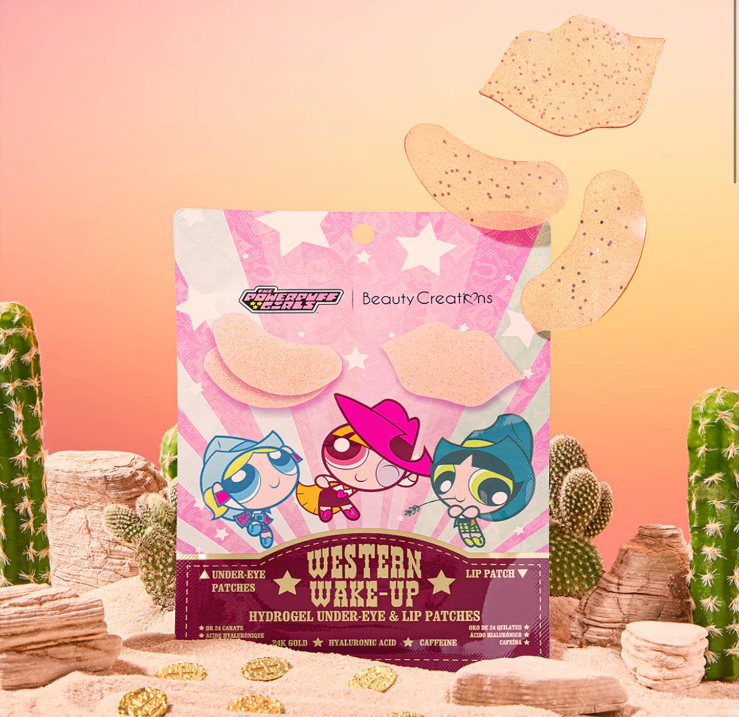 THE POWERPUFF GIRLS "WESTERN WAKE-UP" HYDROGEL UNDEREYE & LIP PATCHES (3 PACK)