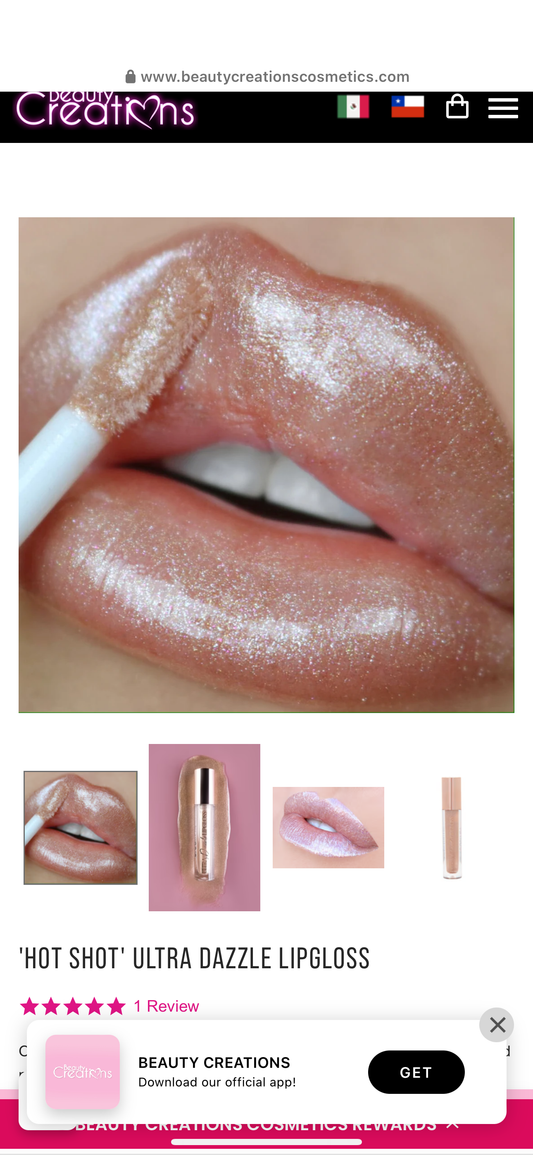 ultra dazzle lipgloss “hot shot”