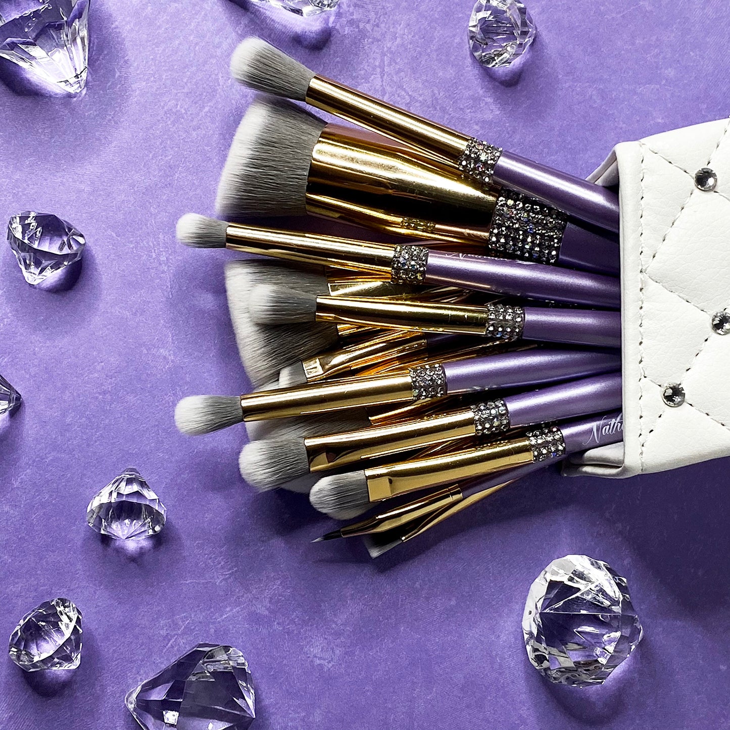 NATHALIE ESSENCE OF BEAUTY “Diamond 14 Piece Brush Set”