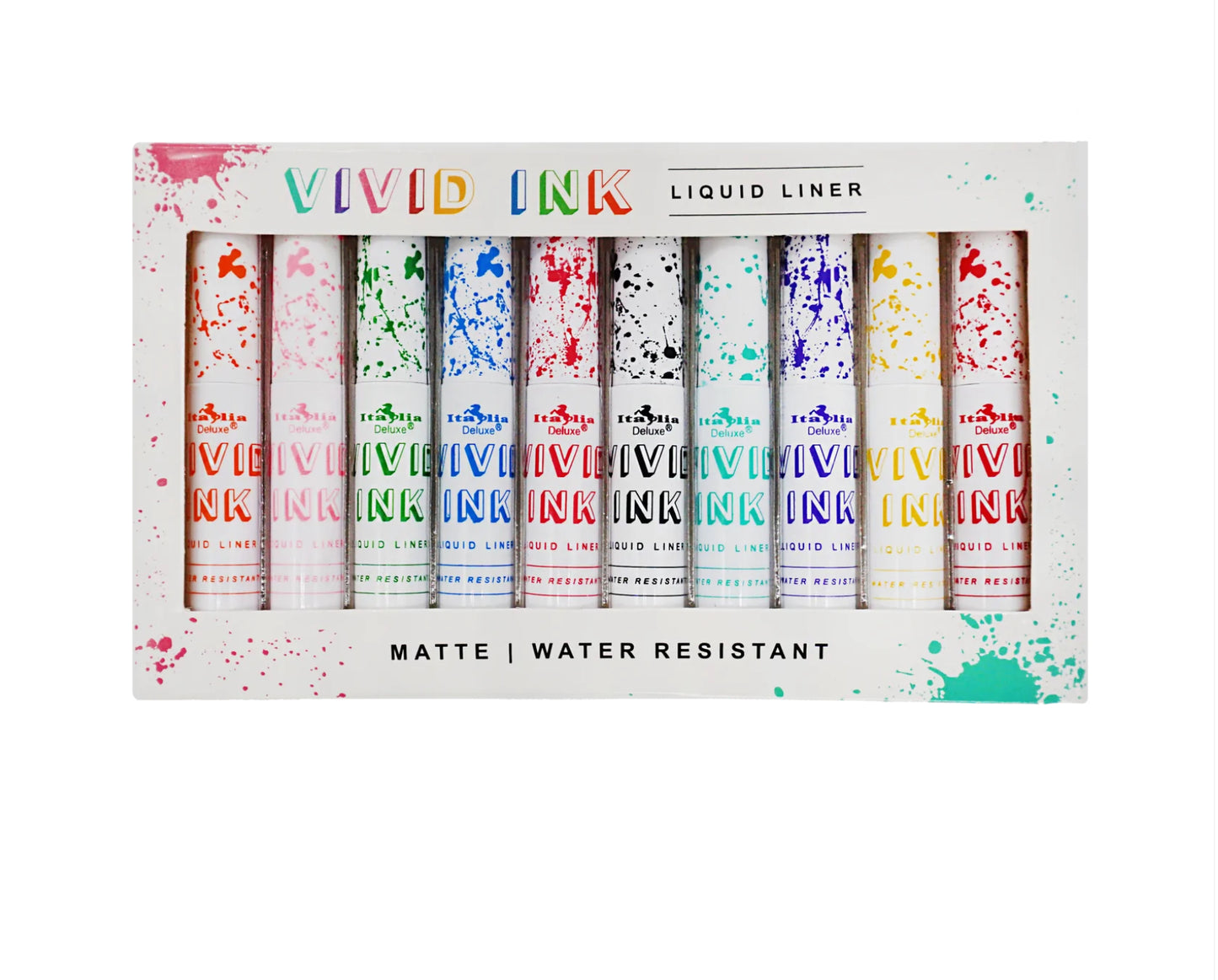 ITALIA DELUXE “Vivid Ink Liquid Eyeliner 10 Color Set”